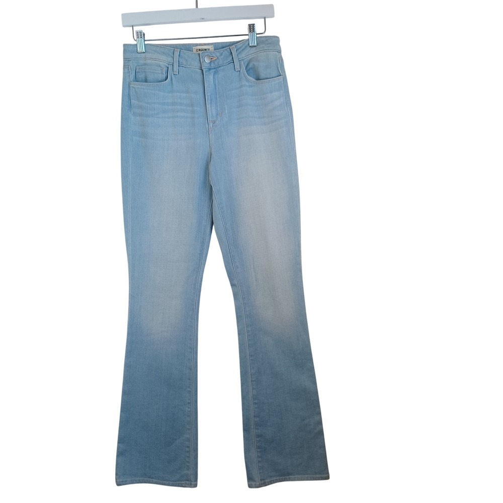 L'AGENCE Oriana High Rise Straight Leg Jeans Belmont Light Wash Blue 27 Made USA